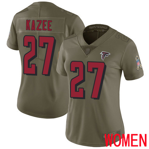 Atlanta Falcons Limited Olive Women Damontae Kazee Jersey NFL Football #27 2017 Salute to Service
